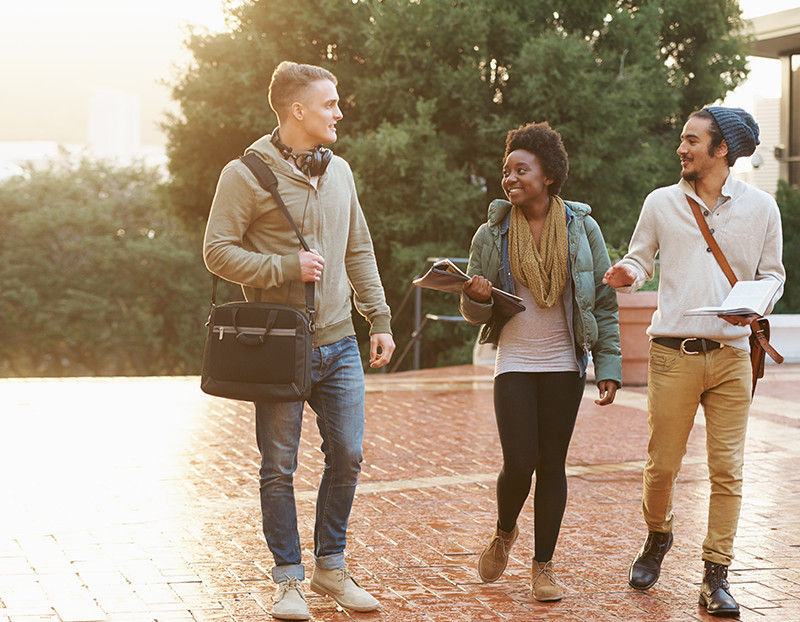 Students on campus showing diversity and inclusion strategies