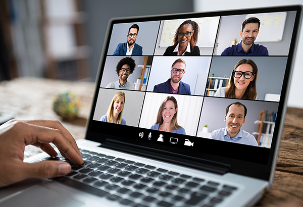 Group of People Showing Advantages of Virtual Meetings