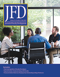 Journal of Faculty Development – May 2022 Print Issue