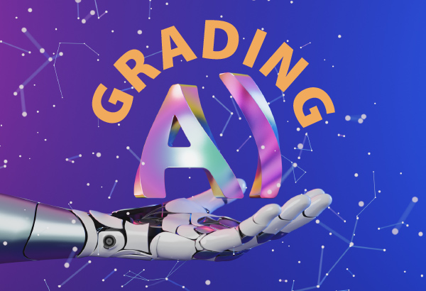 graphic-with-robotic-arm-extended-holding-up-the-words-grading-and-AI