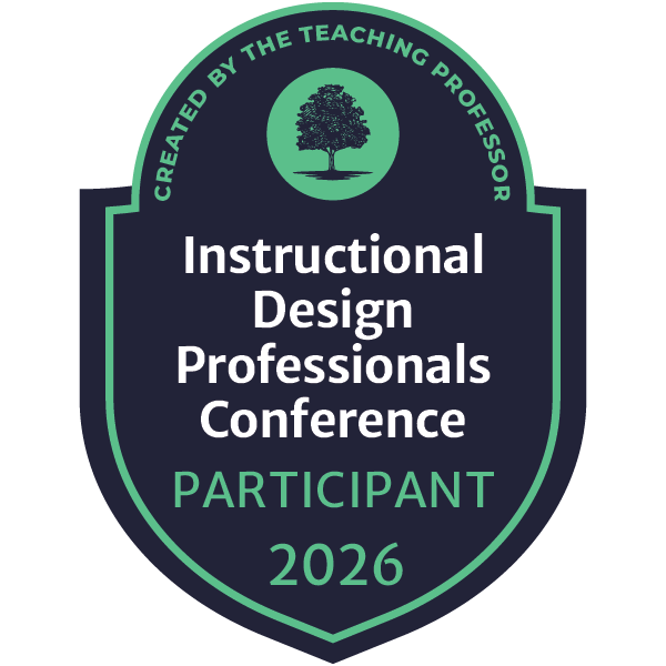 instructional design professionals conference badge