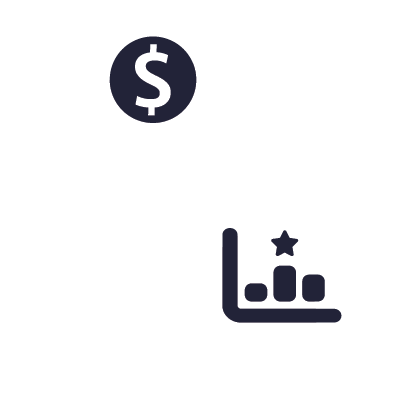 icon of a graduate with a dollar sign and graph with a star, for Research Administration and Grant Strategy Conference